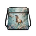 thumbnail image 1 of Tutolipy Horse Floral Art Pattern Handbag Crossbody Bag, Exquisite UV Craft Waterproof Material Satchel Bag Lightweight for Travel Outings, 1 of 7