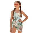 thumbnail image 1 of Tutolipy Hummingbird Floral Pattern Girls Swimsuits One-Piece Bathing Suit with Cover Ups, Adjustable Strap Cute Girls One Piece Bathing Suit for Summer 11-12 Years Old, 1 of 10