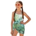 thumbnail image 1 of Tutolipy Leaves Pattern Girls One Piece Bathing Suit, Mesh Fabric Quick Dry Adjustable Strap Girl's One Piece Swimsuits for Beach 13-14 Years Old, 1 of 10