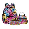 thumbnail image 1 of Tutolipy Leopard Print School Backpack Set 3 Pcs Backpack and Lunch Bag Set with Pencil Lightweight School Bag Bookbag Set with Insulated Lunch Box for Preschool Elementary, Pink, 1 of 7