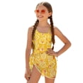 thumbnail image 1 of Tutolipy Pineapple and Coconut Pattern Girls' One Piece Swimsuit with Cover Up, Sun Protection Girls Swimsuit for Teens, Removable Bra 17-18 Years Old, 1 of 10