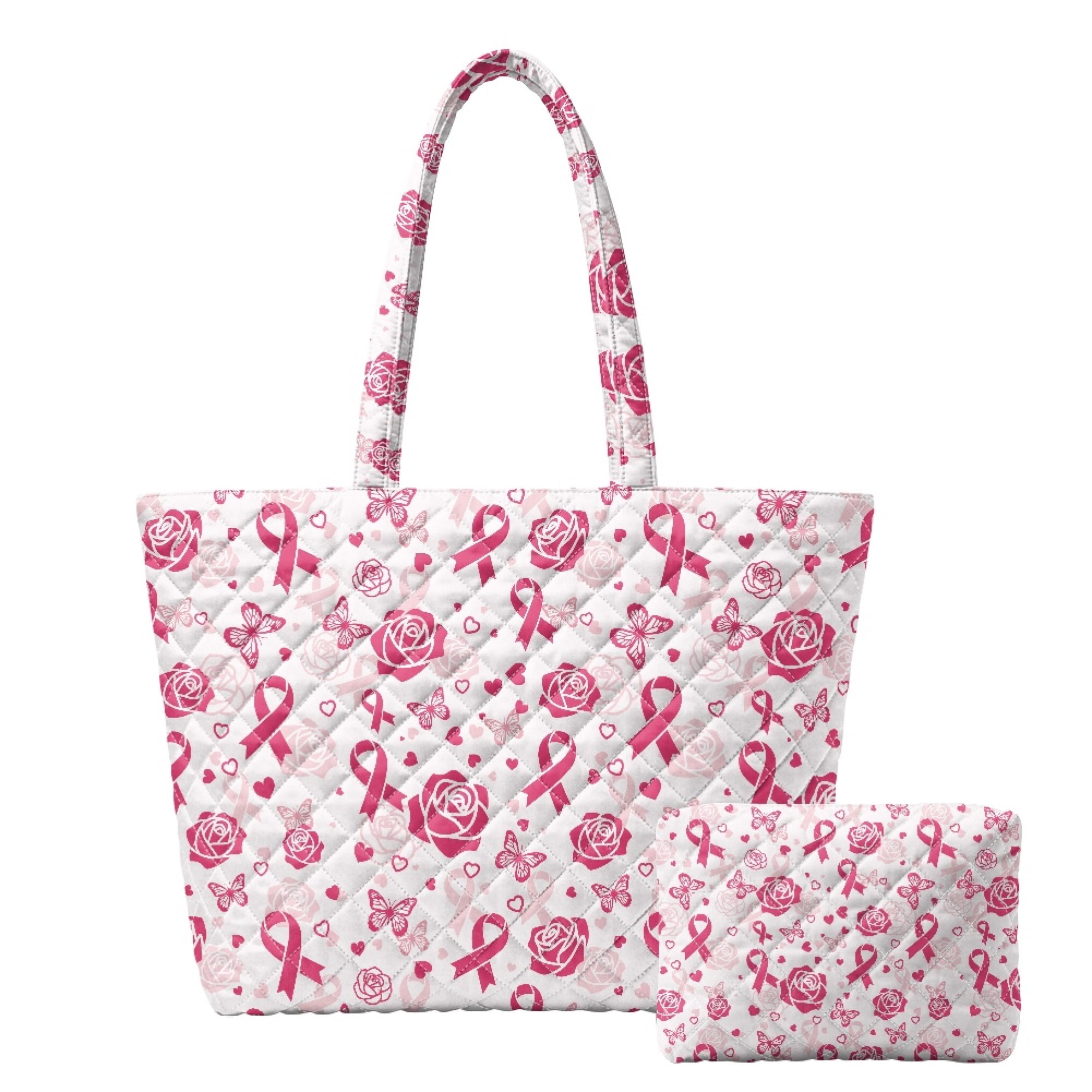 Tutolipy Pink Awareness Ribbon Pattern Purses and Handbags Set, Stretch ...
