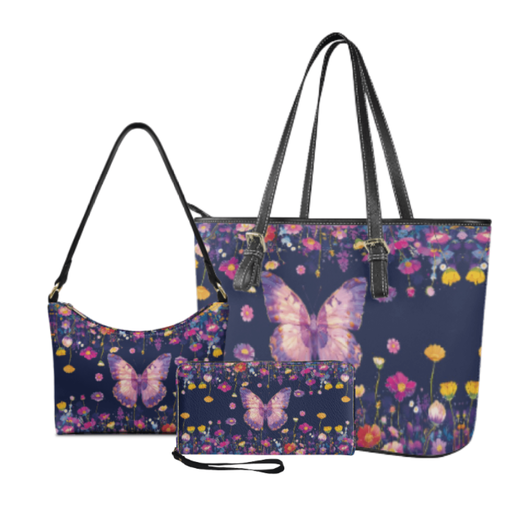 Tutolipy Purse and Wallet Set for Women, Lightweight Clutch Wallet with Roomy Wristlet Clutch Purse, Everyday Fashion Tote Handbag Weekend Getaways Work