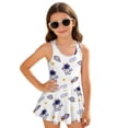 thumbnail image 1 of Tutolipy Sleeveless Bathing Suit, Astronaut Pattern Girls Beach Swimsuit, Back Strap Skirted Bathing Suit Girls Swim Dress for Vacation Size 6-7 Years, 1 of 8