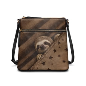 Tutolipy Sloth Stars Crossbody Purse, Smooth Zipper Closure Ladies Shoulder Bag Water-Resistant Waterproof Satchel Bag for Weekend Getaways Weekend Activities