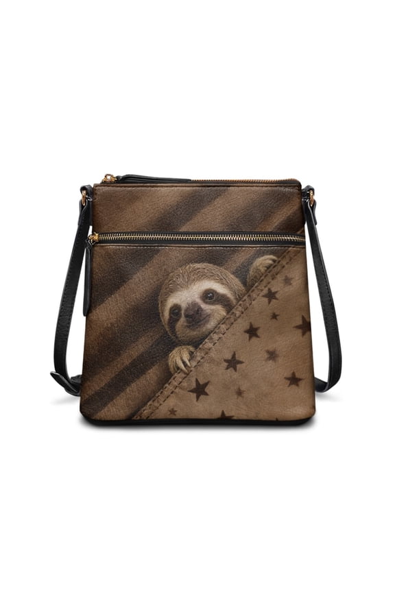 Sloth Stars Crossbody Purse, Smooth Zipper Closure Ladies Shoulder Bag Water-Resistant Waterproof Satchel Bag for Weekend Getaways Weekend Activities