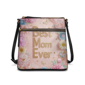Tutolipy Smooth Zipper Purse Satchel for Short Trips Daily Use, Adjustable Shoulder Strap Adjustable Strap Crossbody Bag, Mom Floral Butterfly