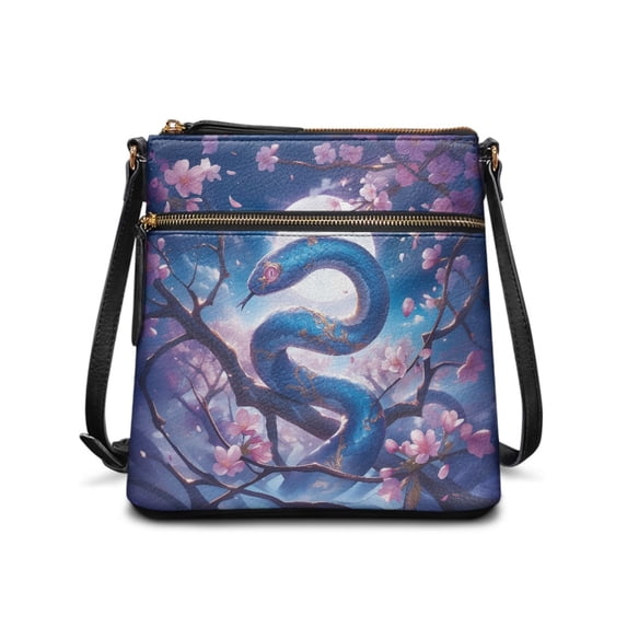 Tutolipy Snake Waterproof Crossbody Bag for Dating Weekend Trips, Durable Large Space Women's Crossbody Bag Lightweight Shoulder Purse