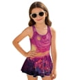 thumbnail image 1 of Tutolipy Starry Night Print Built in Shorts Girls One Piece Swimsuit with Skirt, Cute Comes with Lining Girls Beach Swimsuit for Vacation Summer Size 10-11 Years, 1 of 8