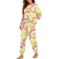 thumbnail image 1 of Tutolipy Tie Dye Printed Pajama Set for Women Long Sleeve Sleepwear Button Down Loungewear Soft Pjs Lounge Sets, L, 1 of 6
