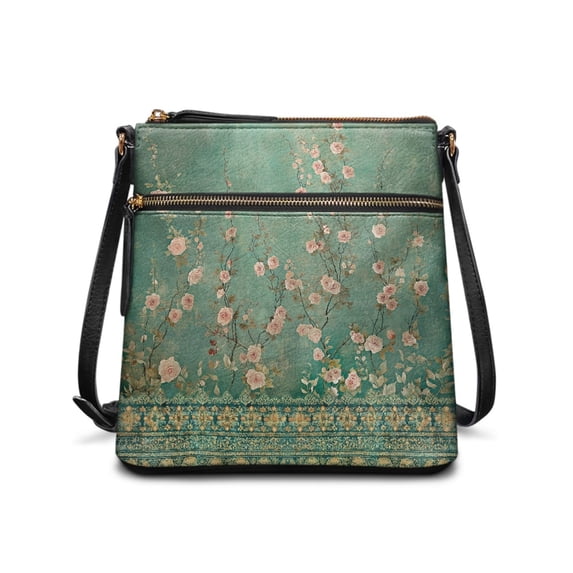 Tutolipy Vintage Roses Women Messenger Bag Shoulder Bag, Adjustable Shoulder Strap Waterproof Crossbody Purse Durable for Daily Dating