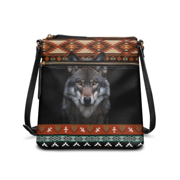 Tutolipy Wolf Geometric Satchel Bag, Durable Single Shoulder Bag Exquisite UV Craft Water-Resistant Ladies Single Shoulder Bag for Travel Use Dating