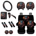thumbnail image 1 of Tutolipy Wolf Print Car Seat Cover Full Sets, 16 Piece, Includes Car Front Rear Seat Cover Steering Wheel Cover Seatbelt Cover Armrest Cover Gear Shift Cover Handbrake Cover Car Headrest, 1 of 3