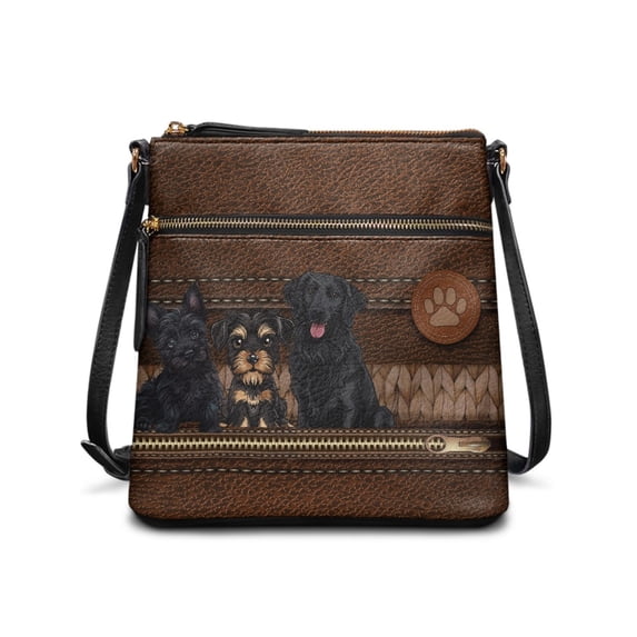 Tutolipy Zipper Pattern Design Purse for Activities Travel, Waterproof Adjustable Strap Sling Bag Zipper Pockets Women's Single Shoulder Crossbody Bag