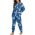 thumbnail image 1 of Tutoliy Dog Bone Printed Pajama Set for Women Soft Loungewear Long Sleeve Sleepwear Crewneck Pjs 2 Piece Lounge Set, 2XL, 1 of 7