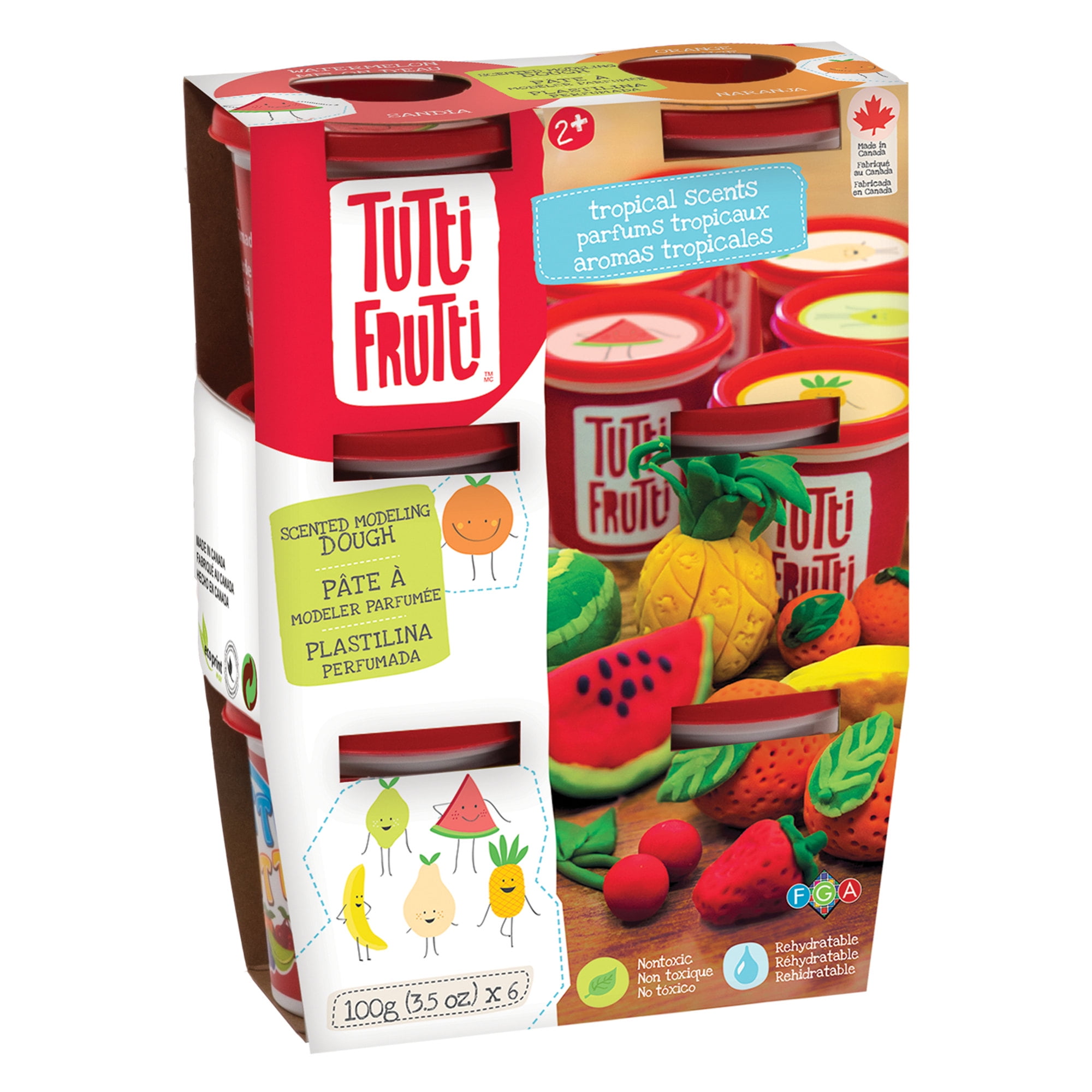 Tutti Frutti: 6-Pack Tropical Scented Modeling Dough in Tubs, Ages