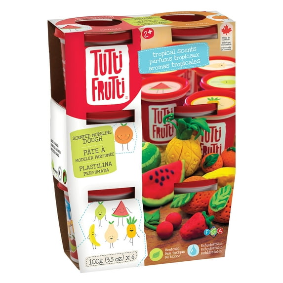 Tutti Frutti: 6-Pack Tropical Scented Modeling Dough in Tubs, Ages 2+
