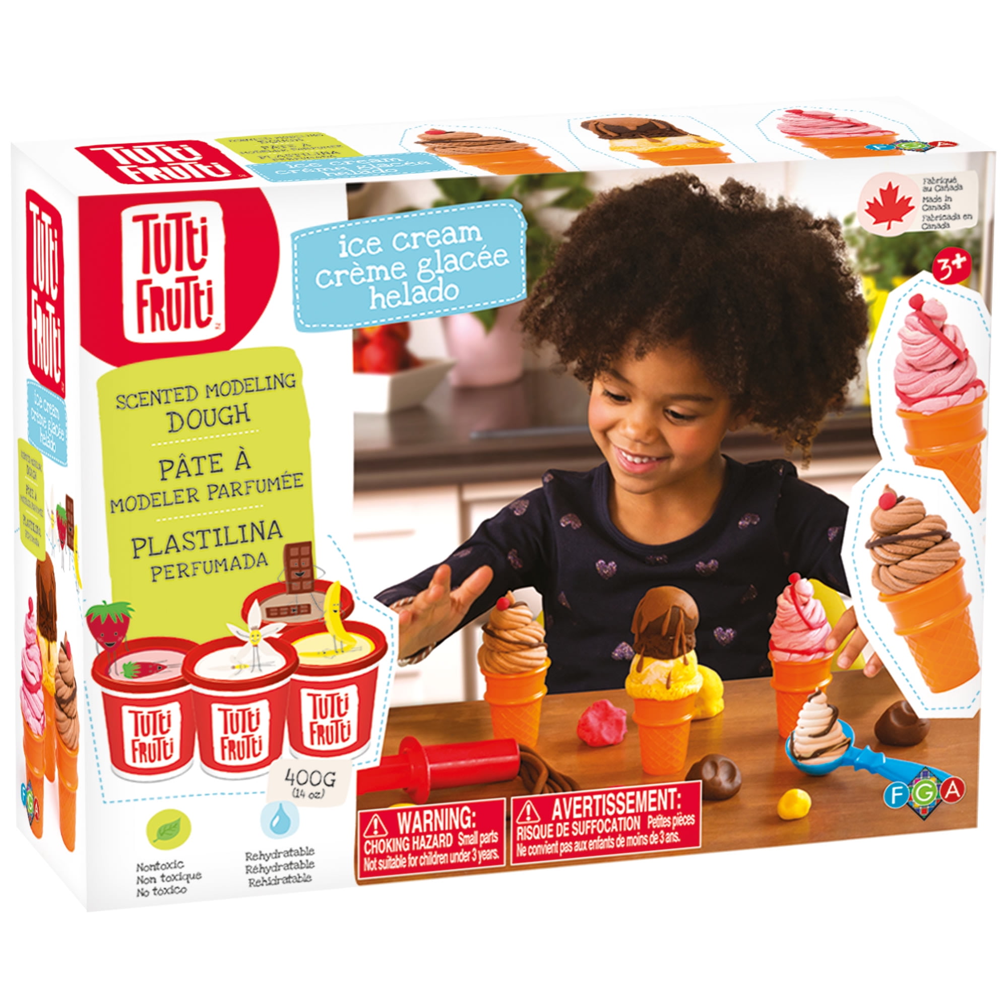 Tutti Frutti: Ice Cream Scented Modeling Dough Craft Kit w/ Molds & Tools,  Kids Ages 3+