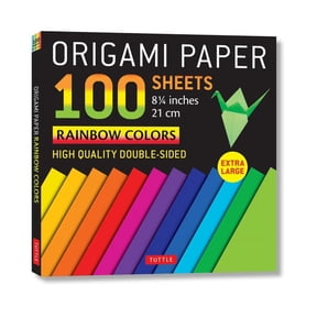 Tuttle 8.3" x 0.5" x 8.2" Rainbow Colors Origami Paper, 100 Sheets