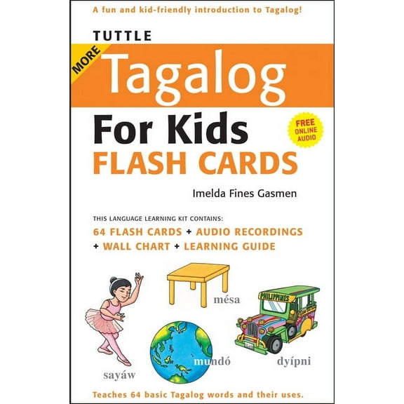 Tuttle Flash Cards Tuttle More Tagalog for Kids Flash Cards Kit: (Includes 64 Flash Cards, Free Online Audio, Wall Chart & Learning Guide), (Paperback)