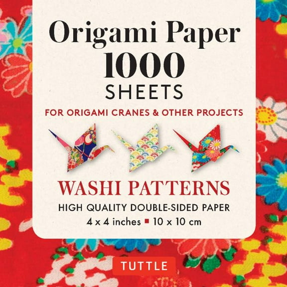 Tuttle Studio 4" x 4" Double-Sided Origami Paper, Washi Patterns, 1,000 Sheets