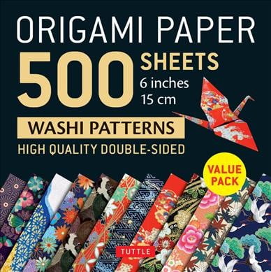 Pre-Owned Tuttle Studio 6 in 6 in Double-Sided Japanese Washi Patterns Origami Paper, 1.7 lbs (500 Sheets)