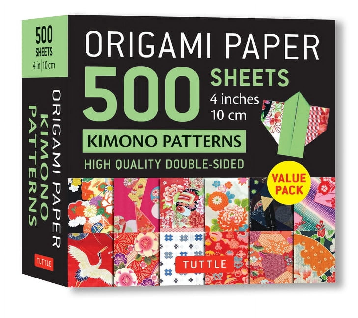 Tuttle Studio Double-Sided Origami Paper, Colorful Japanese Kimono Patterns, 500 Sheets