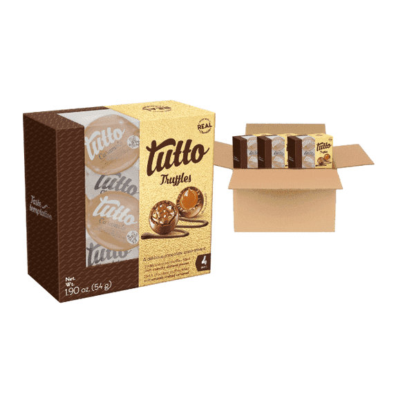 Tutto, Chocolate Truffles Box 1.9 oz, Pack of 3