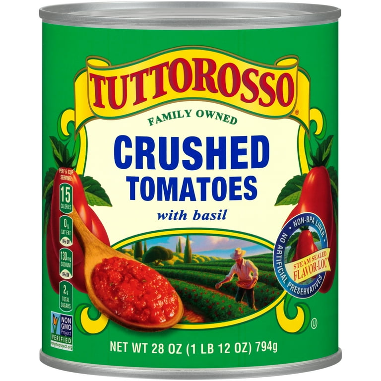 Tuttorosso Crushed Tomatoes with Basil 28 Oz, Vegan, Kosher