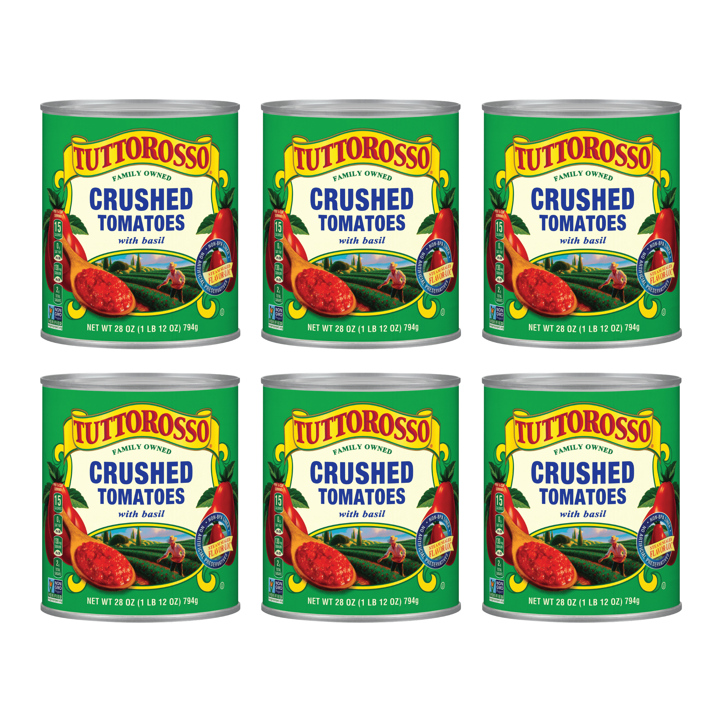 Tuttorosso Crushed Tomatoes with Basil, Gluten Free and Vegetarian