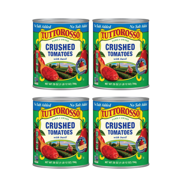 Tuttorosso Crushed Tomatoes with Basil, No Salt Added, Gluten Free and