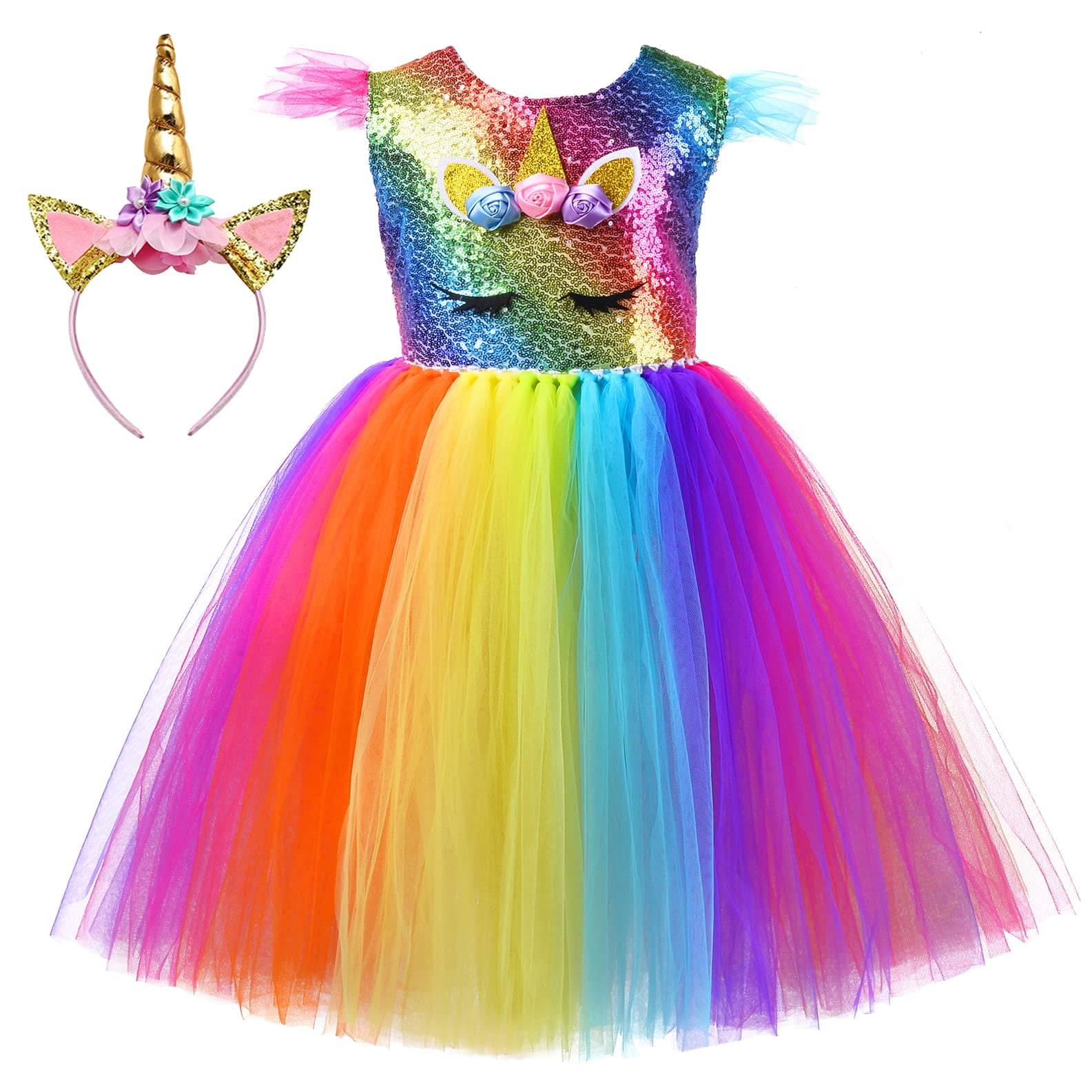 Tutu Dreams Unicorn Costume for Girls 310 Years Halloween Rainbow
