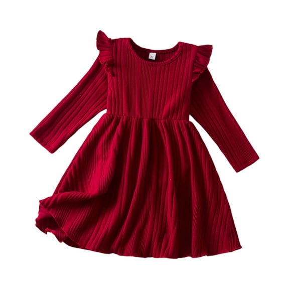 Tutu Dress for Girls, Flowy Skirt with Cap Flutter Sleeves, Enchanting Dress for Dress-Up Play, Ballet Recitals, and Making Believe,Red,5Y