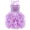 thumbnail image 1 of Tutu Dress for Girls Sparkly Sequin Tulle Princess Dress Prom Birthday Party Ball Gown Dress Girls Summer Outfit (PP2 4-6 Years), 1 of 4