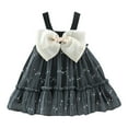 thumbnail image 1 of Tutu Dress for Girls Toddler Girls Sleeveless Bowknot Tulle Sequin Ruffles Princess Dress Dance Party Dresses Clothes Black, 10, 1 of 4
