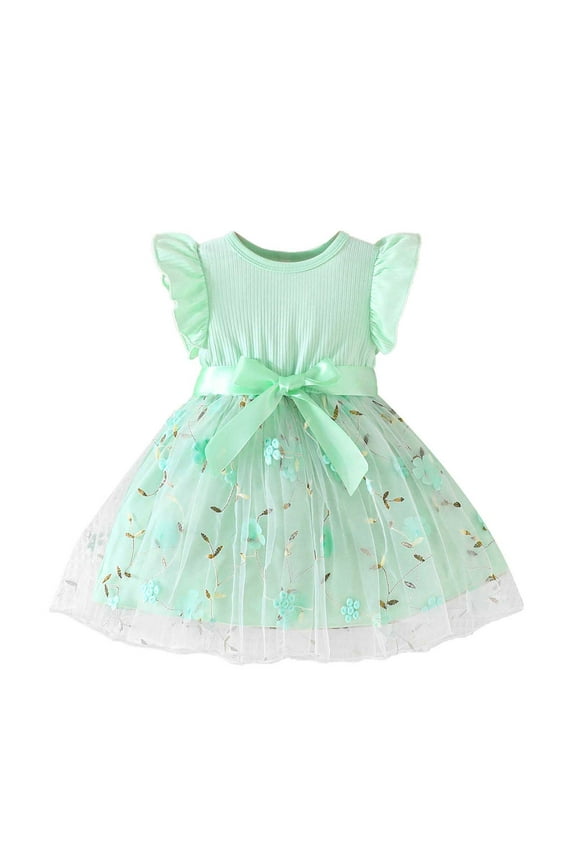 Tutu Dresses For Toddler Girls Baby Butterflies Dress Easter Dresss Princess Dress Bow Dress Carnival Ruffle Tutu Dresses Spring Summer Dresses Beach Vacation Clothes #Mint Green 12-18 Months