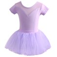 thumbnail image 1 of Tutu-Dresses for Girls Ballet Costumes Size 3-18 Juniors Teens Short Sleeve Crewneck High Waisted Layered-Tulle Stretchy A-Line Mini Dress, 1 of 2