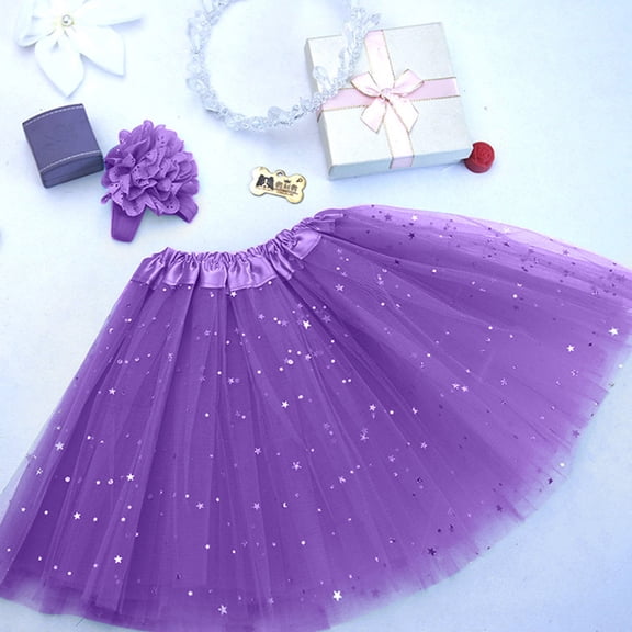 Tutu Dresses for Kids Girls Purple Skirt Layered Skirt Princess Skirt for Girls Dress up Clothes for Girls Mardi Gras Suits Girl