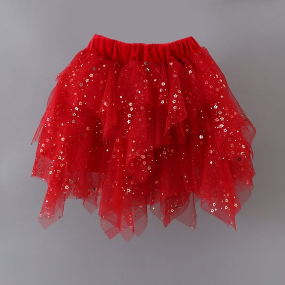 Tutu Dresses for Kids Girls Red Tutu Ruffle Tiered Tulle Toddler Birthday Skirt Dress up Clothes for Girls 3-4 Years Children's Day Clothes for Girls
