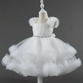 thumbnail image 1 of Tutu-Dresses for Little Girls 1-7 Years Layered-Tulle Toddlers Kids Formal Ruffle Sleeve A-Line Solid Birthday Evening Party Prom Dress, 1 of 6