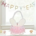 thumbnail image 1 of Tutu Easter Basket, Pink Shining Tulle with Fluffy Bunny Ears, Easter Theme Party Favors Stuffers Gifts for Girls, Easter Egg Hanting Decorations Party Supplies, 1 of 6