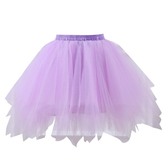 Tutu For Girls Puffy Tulle Princess Ballet Dance Pettiskirts Underskirt Carnival Holiday Dresses Layered Party Dress Casual Outfit Tutu Dress For Girls Purple One Size