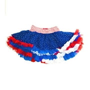 Tutu, JONA MICHELLE girls Patriotic, Blue-Red-White Layered TUTU SKIRT, Size Medium 5-6