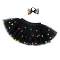 thumbnail image 1 of Tutu Joli Girls Black Pom Pom Tutu and Bow Hair Tie – 2 Pc Set - S, 1 of 8