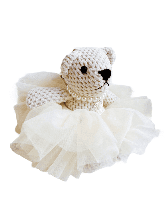 Ellison + Young Tutu Ballerina Bear Charm – Plush Bag Accessory & Hair Scrunch for Women, Cute Keychain Gift