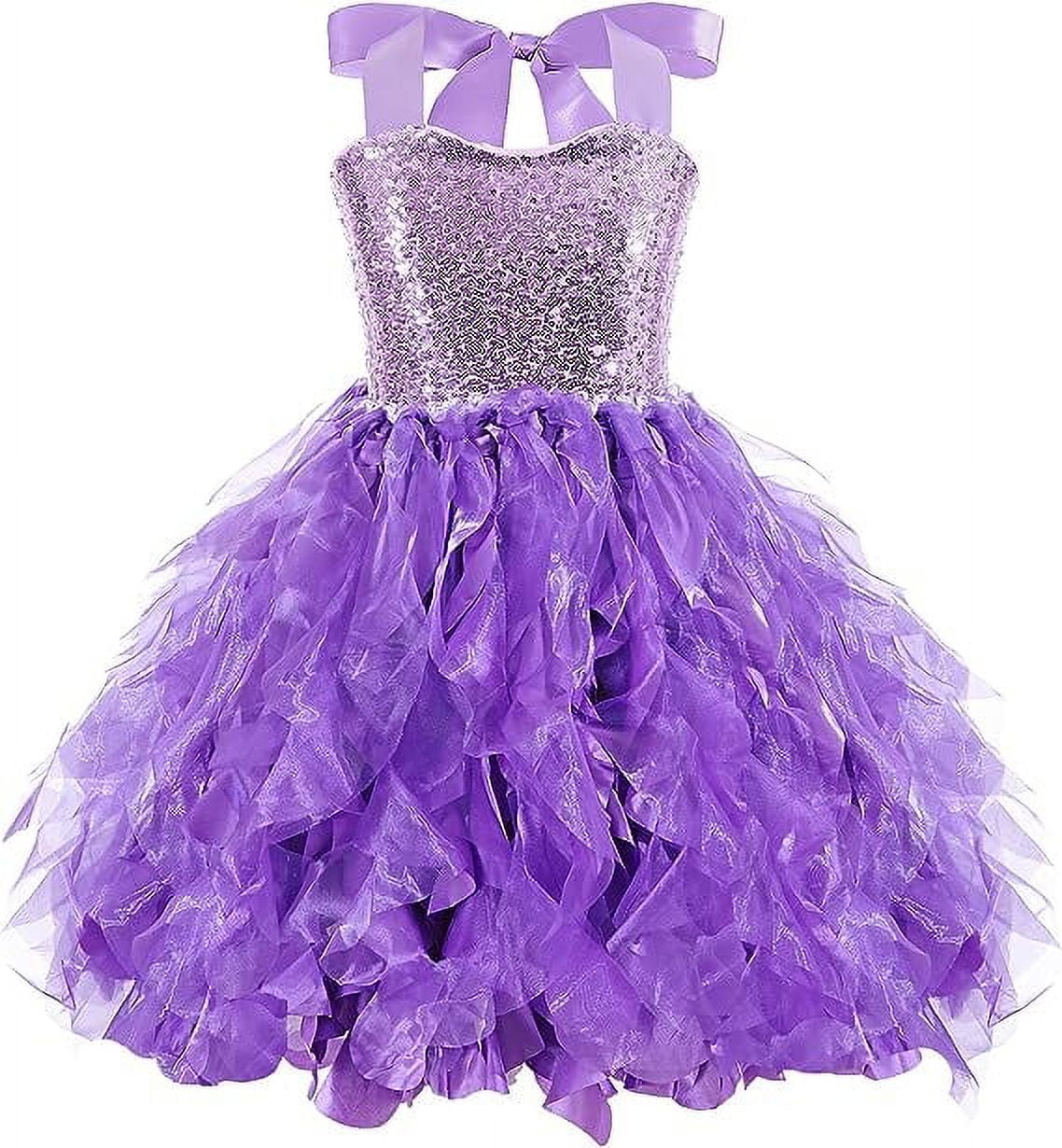 Tutu Sequin Layered Tulle Princess Dress for Little Girls Birthday ...