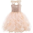 thumbnail image 1 of Tutu Sequin Layered Tulle Princess Dress for Little Girls Birthday Party Outfit, 1 of 5