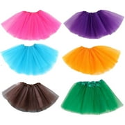 Tutu Skirt for Girls Ballet Tulle Princess Skirt For kids 6 Pack (Multicolor 2)