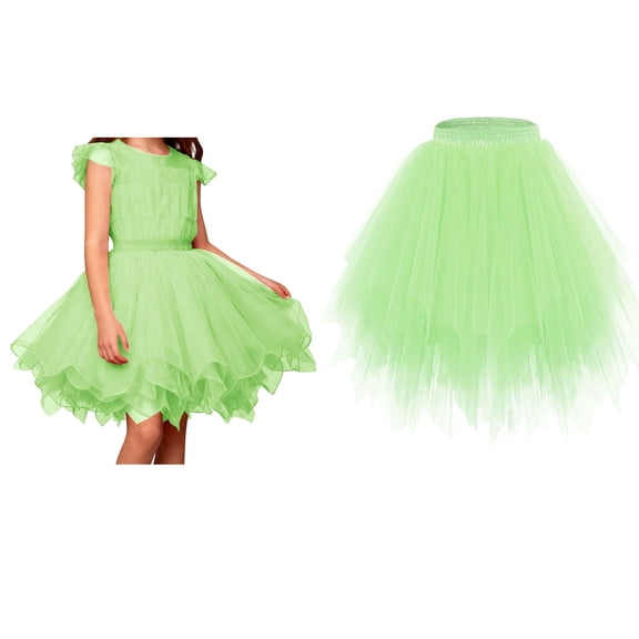 Tutu Skirt for Girls Layered Green Tutu Elastic Waist Girls Ballet Tutu Summer Princess Party Dress