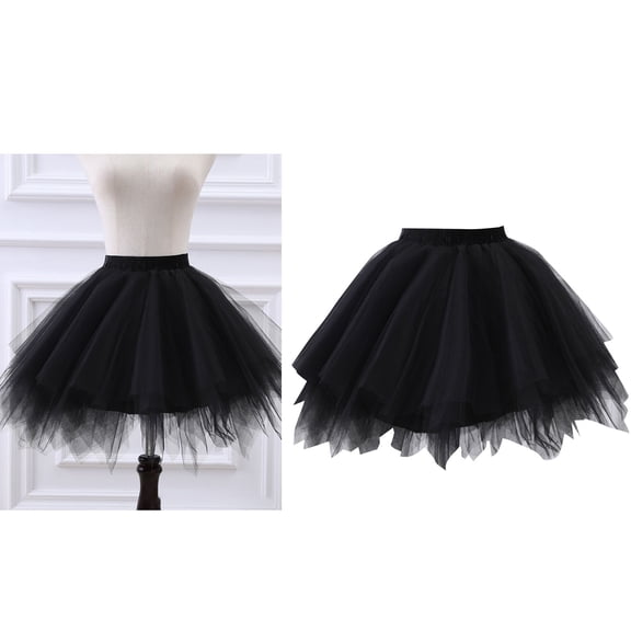 Tutu Skirt for Girls Layers Black Tutu Elastic Waist Ballet Dance Dress Princess Skirt Birthday Dress 2-12 Years